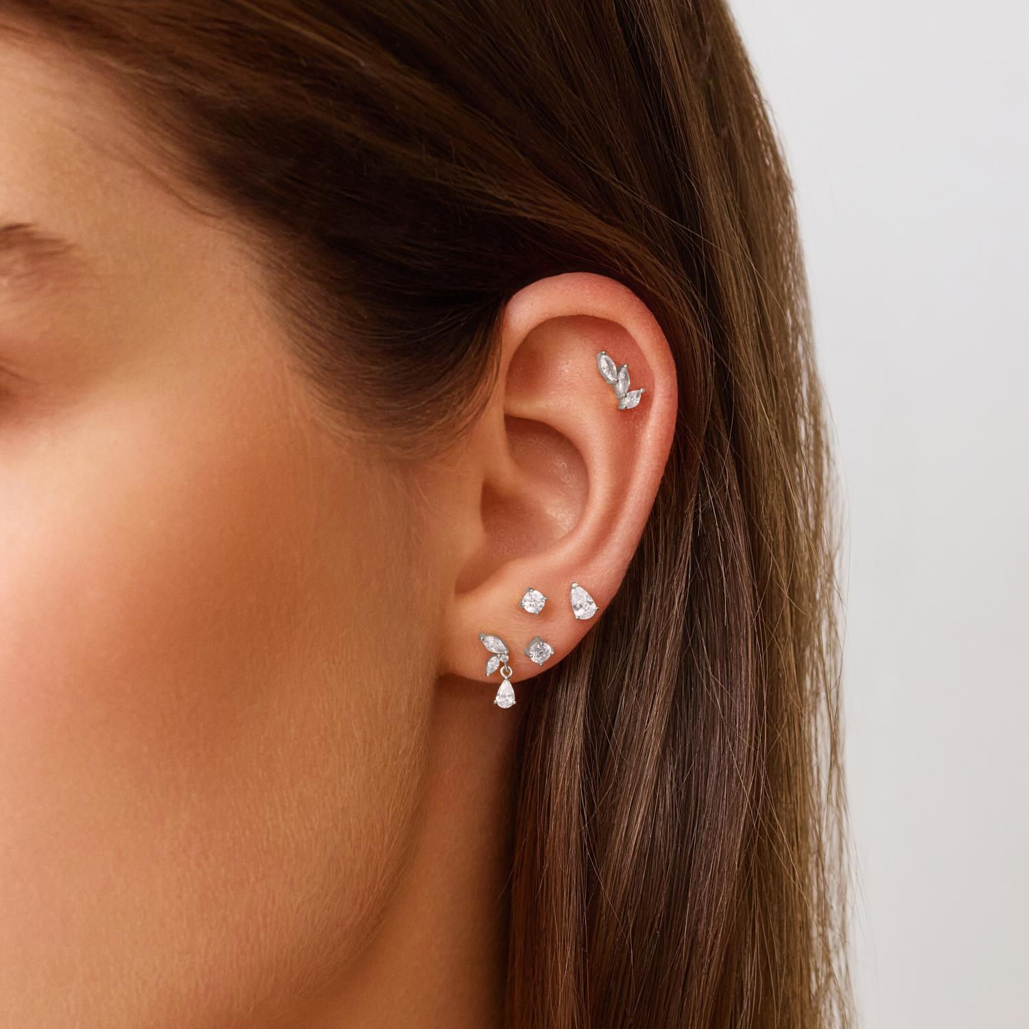 Ania Haie Silver Pear Barbell Single Earring
