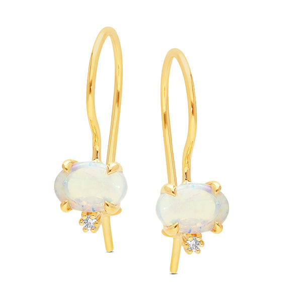 9ct Yellow Gold Opal Earrings