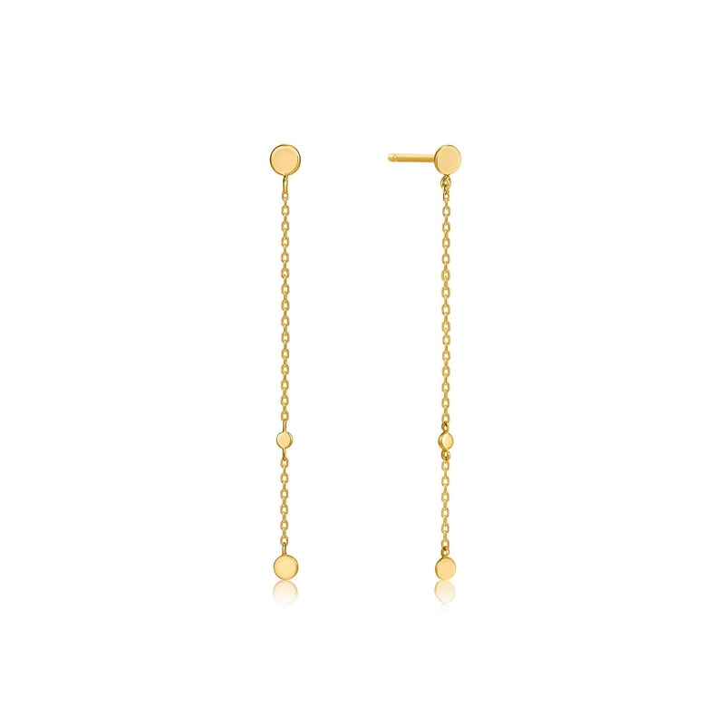 Ania Haie 14ct Gold Disc Drop Earrings