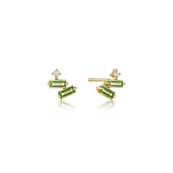 Ania Haie 14ct Gold Tourmaline and White Sapphire Stud Earrings