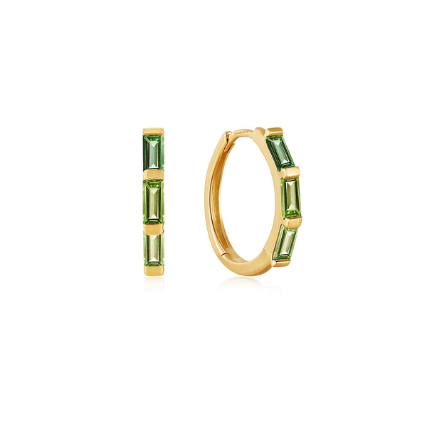 Ania Haie 14ct Gold Tourmaline Huggie Hoop Earrings