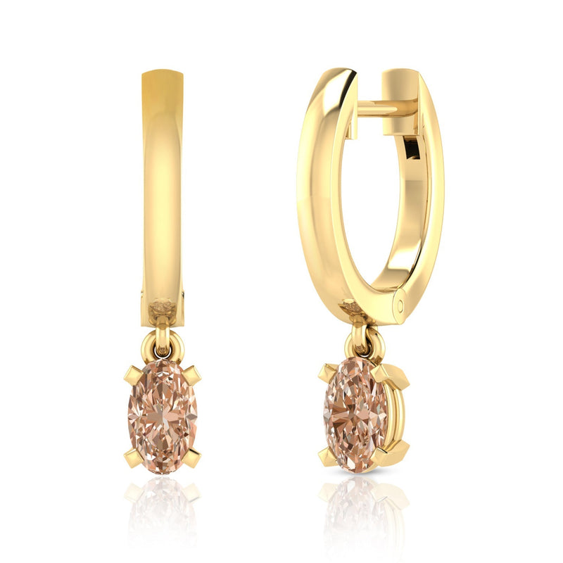 Oval Morganite Earrings in 9ct Yellow Gold