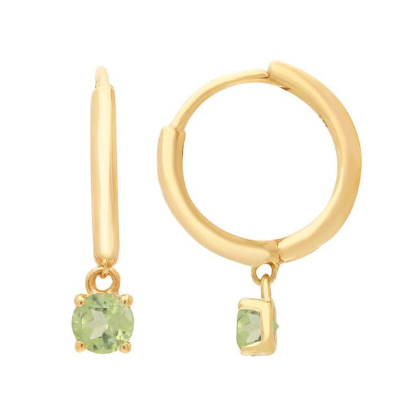 Peridot Huggie Earrings 9ct Yellow Gold