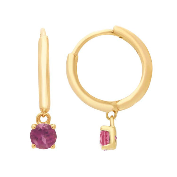 Tourmaline Huggie Earrings 9ct Yellow Gold