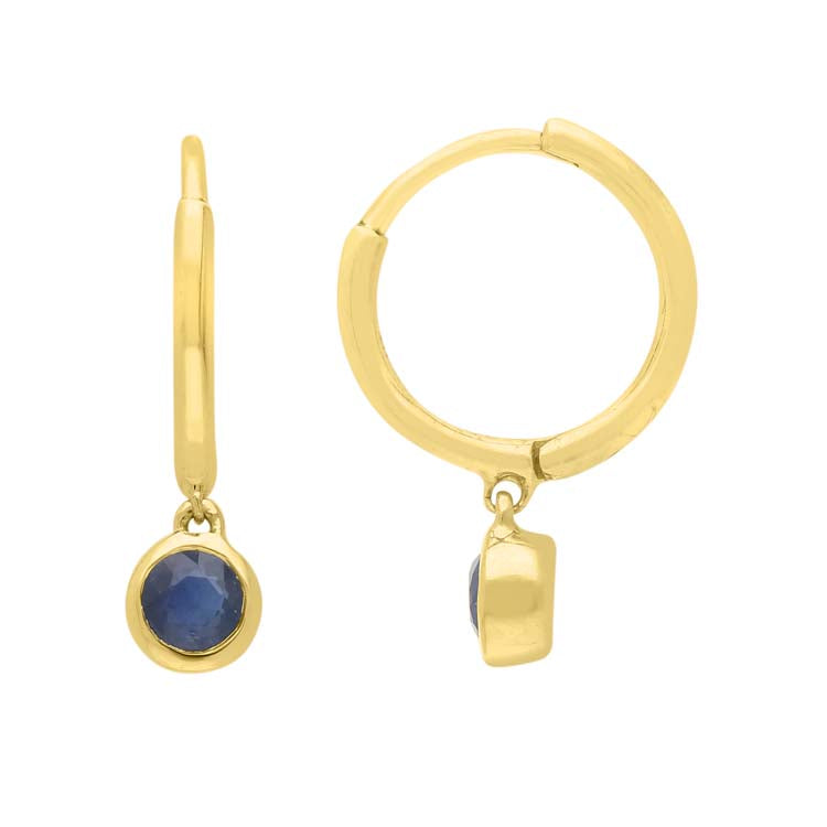 Sapphire Huggie Earrings 9ct Yellow Gold