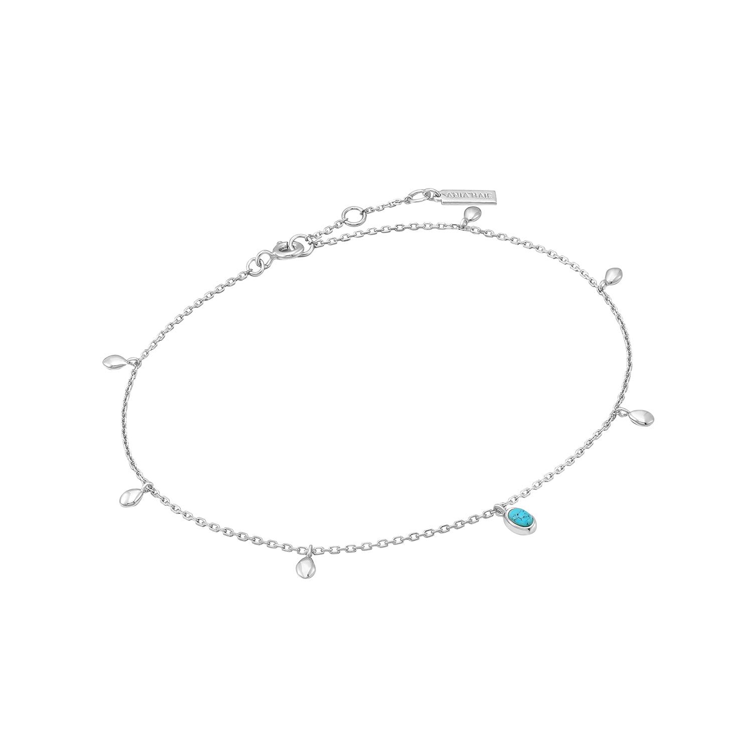 Ania Haie Silver Turquoise Drop Pendant Anklet