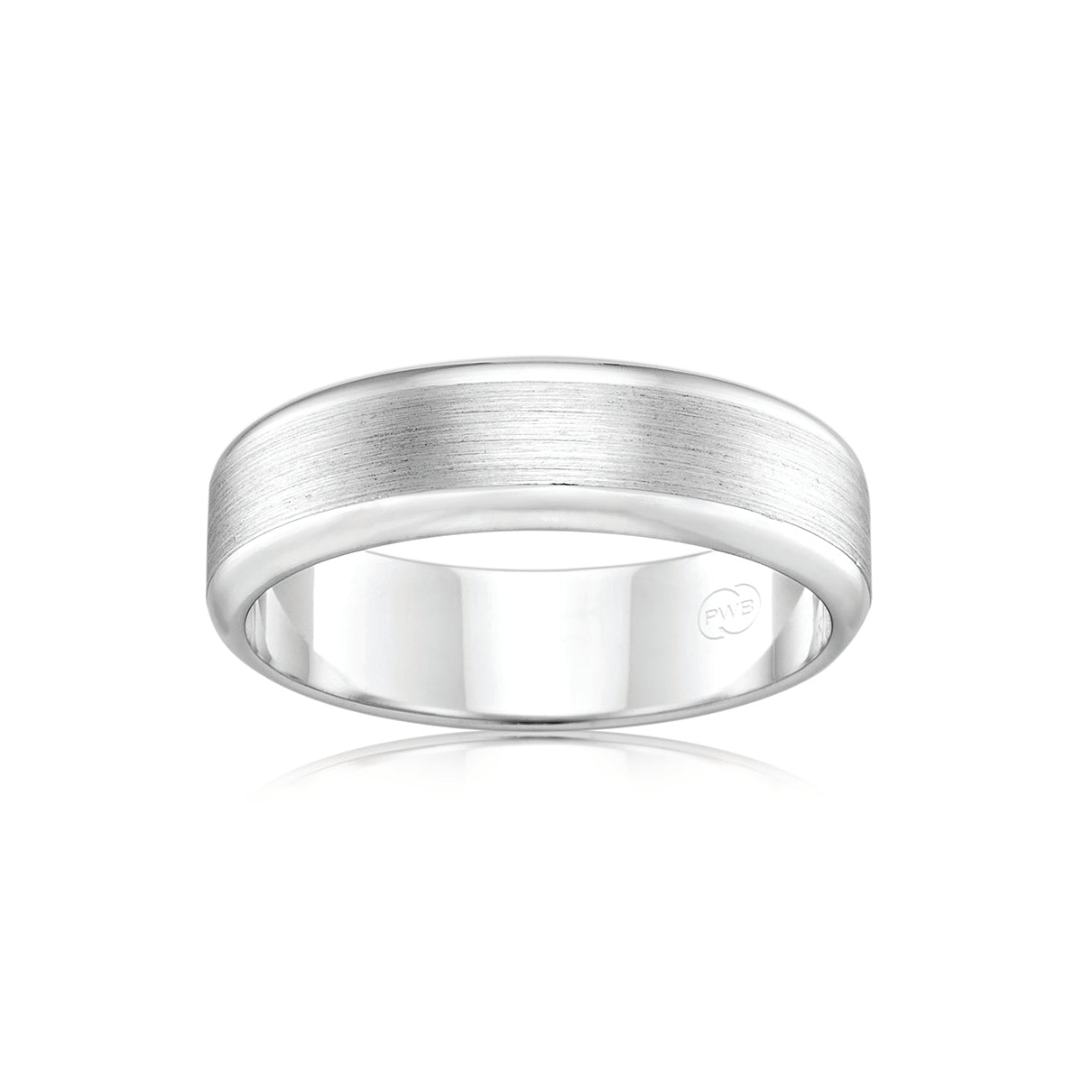 9ct White Gold Polished Finish Wedding Ring