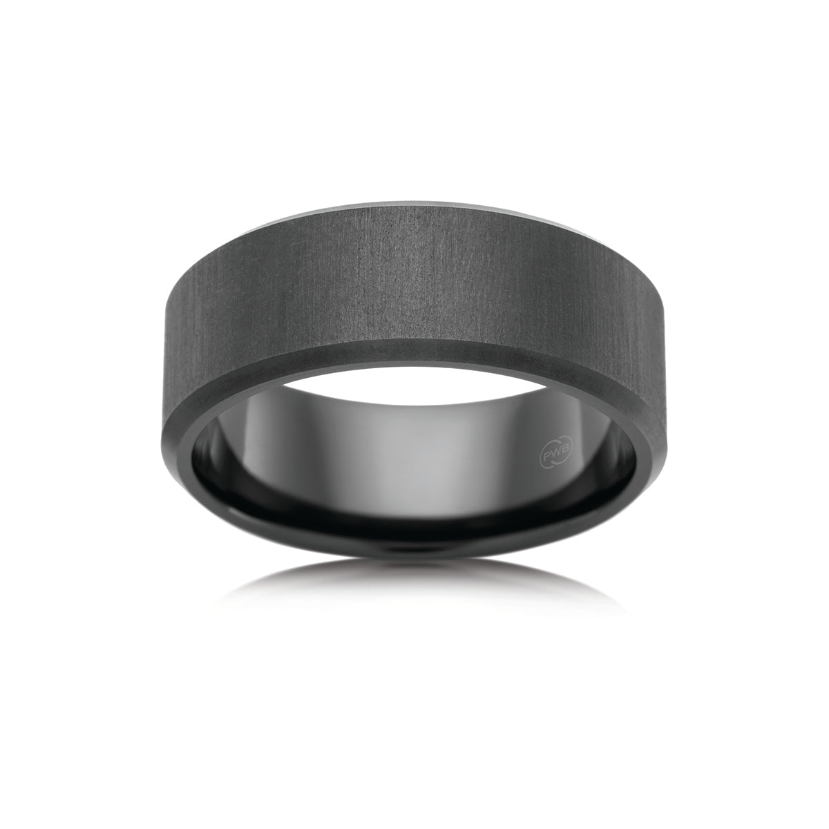 Zirconium Silk Finish Bevelled Edge Ring