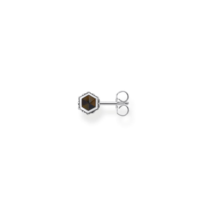 THOMAS SABO Crystal Single Ear Stud with Golden Blue Tiger's Eye