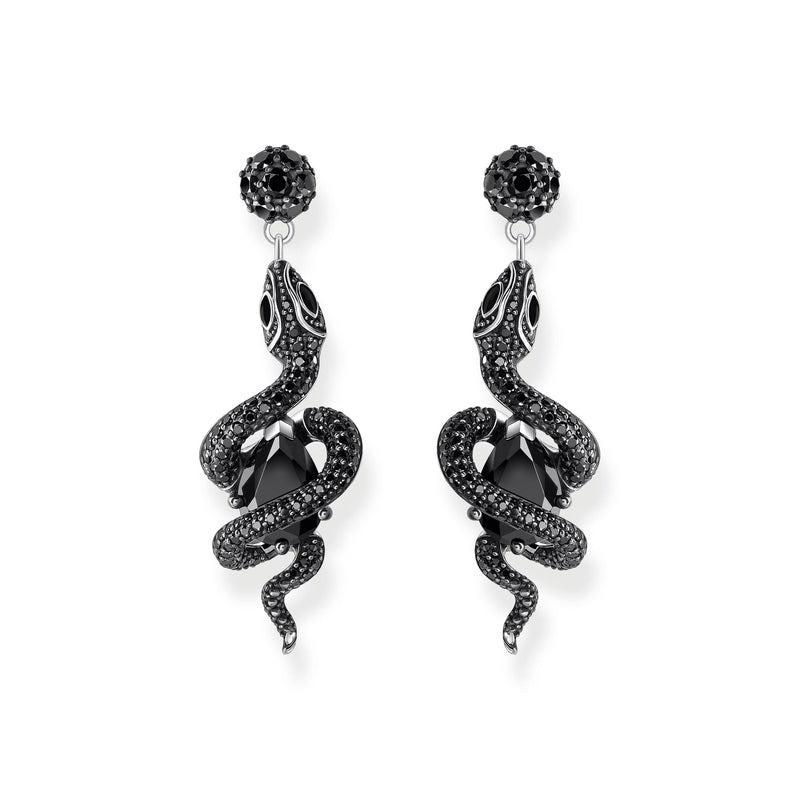 THOMAS SABO Earrings with snake pendant and zirconia