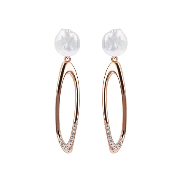 Bronzallure Hoop Earrings with Coin Pearls