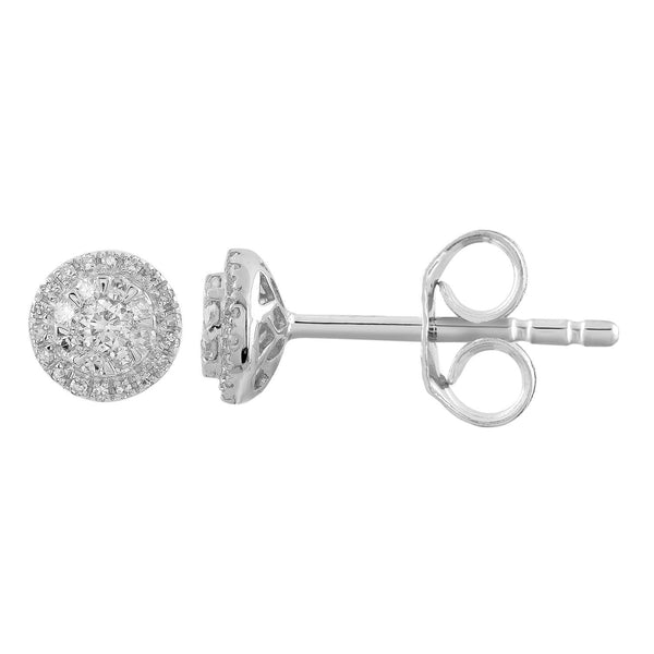 Stud Earrings with 0.25ct Diamonds in 9K White Gold