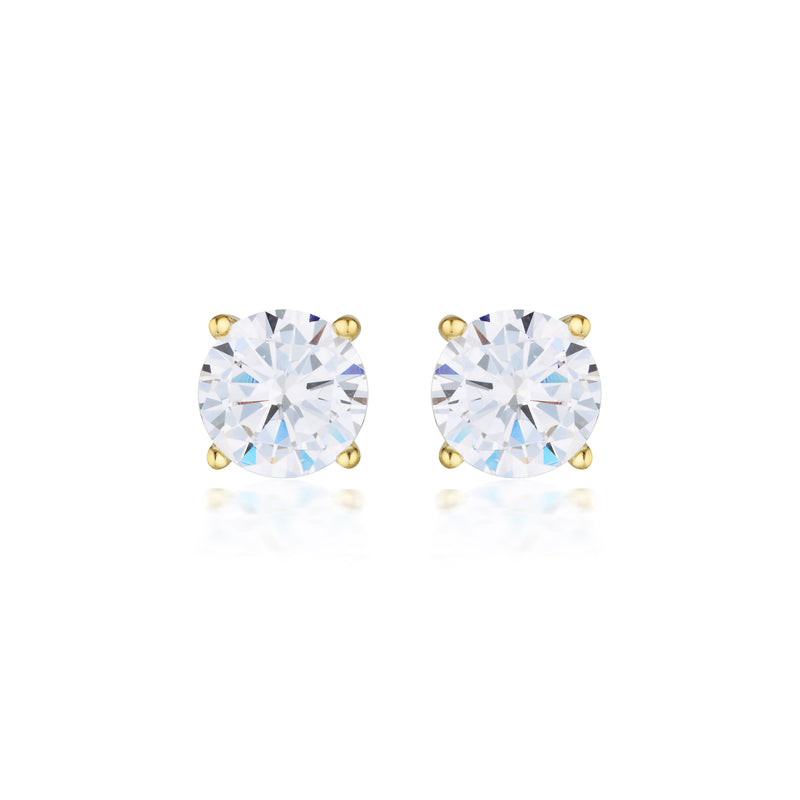 Georgini Moissanite Studs 2.00ct in 9ct Yellow Gold