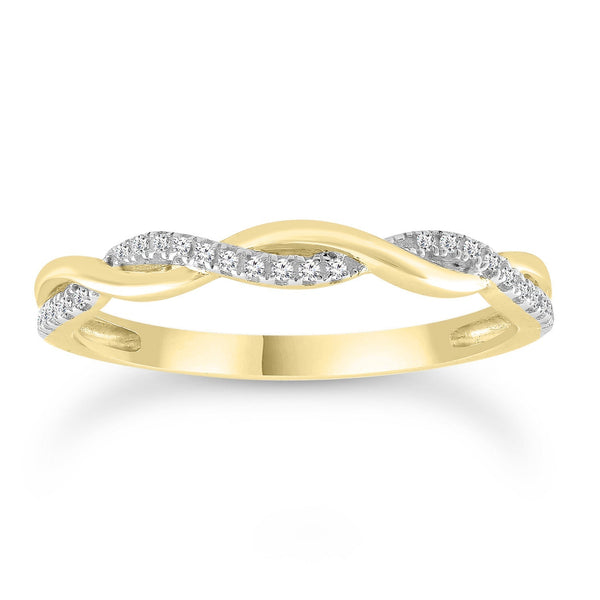 Diamond Ring with 0.07ct Diamonds in 9ct Yellow Gold