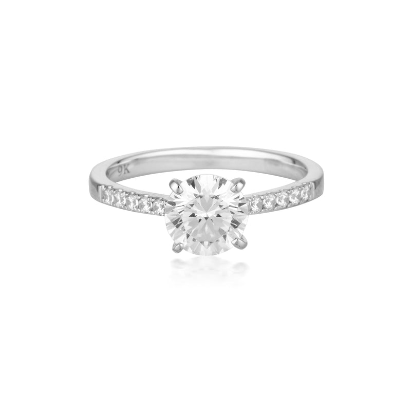 Georgini Round Brilliant Cut 1.25ct Moissanite Engagement Ring in 9ct White Gold