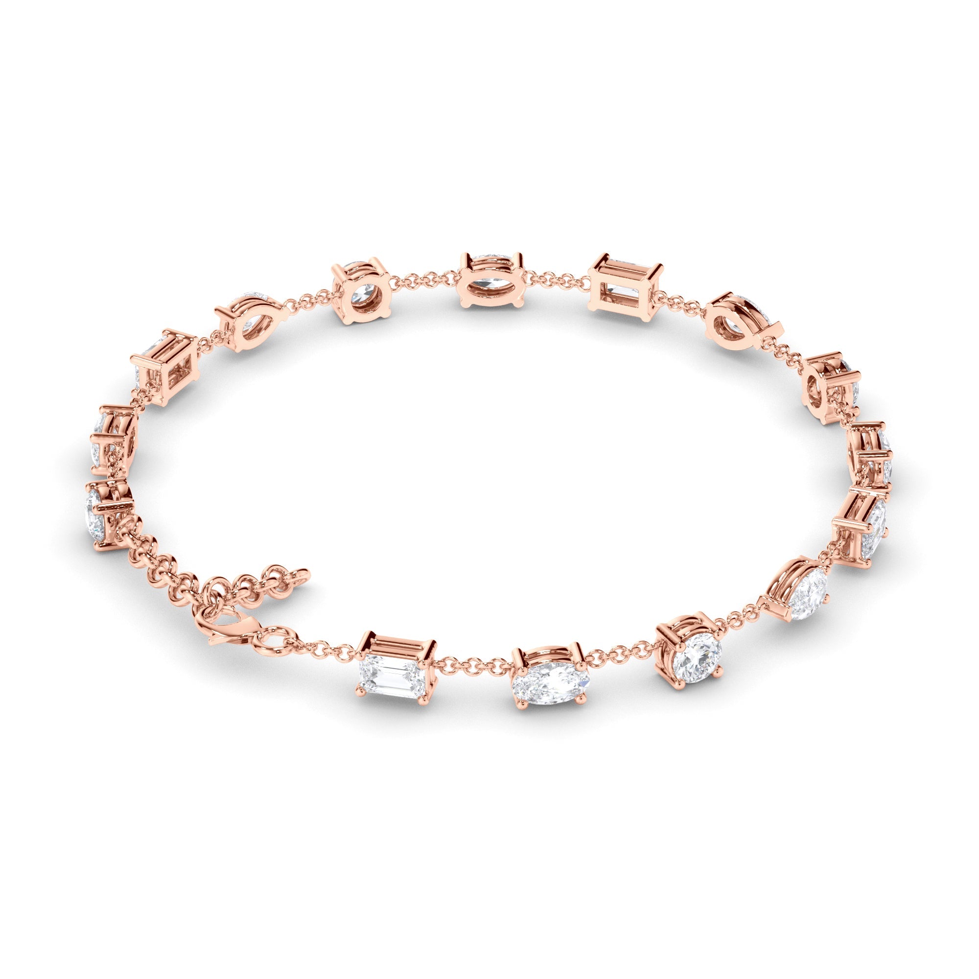 Multi-Shape Laboratory Grown Diamond Tennis Bracelet