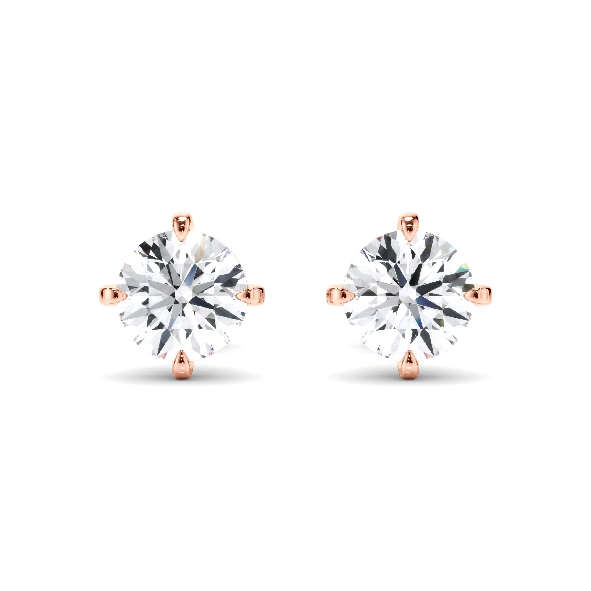 Round Brilliant Cut Diamond Stud Earrings