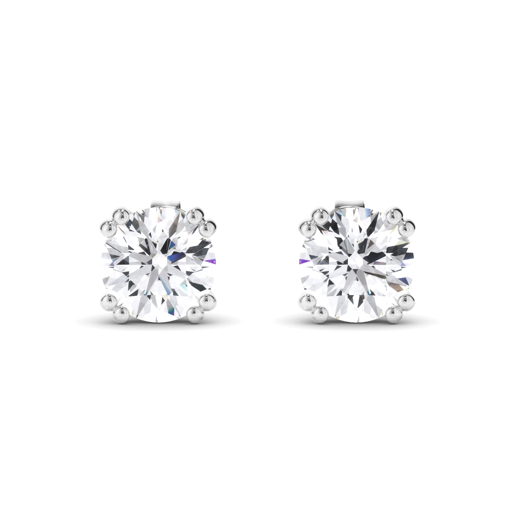 Round Brilliant Cut Diamond Stud Earrings