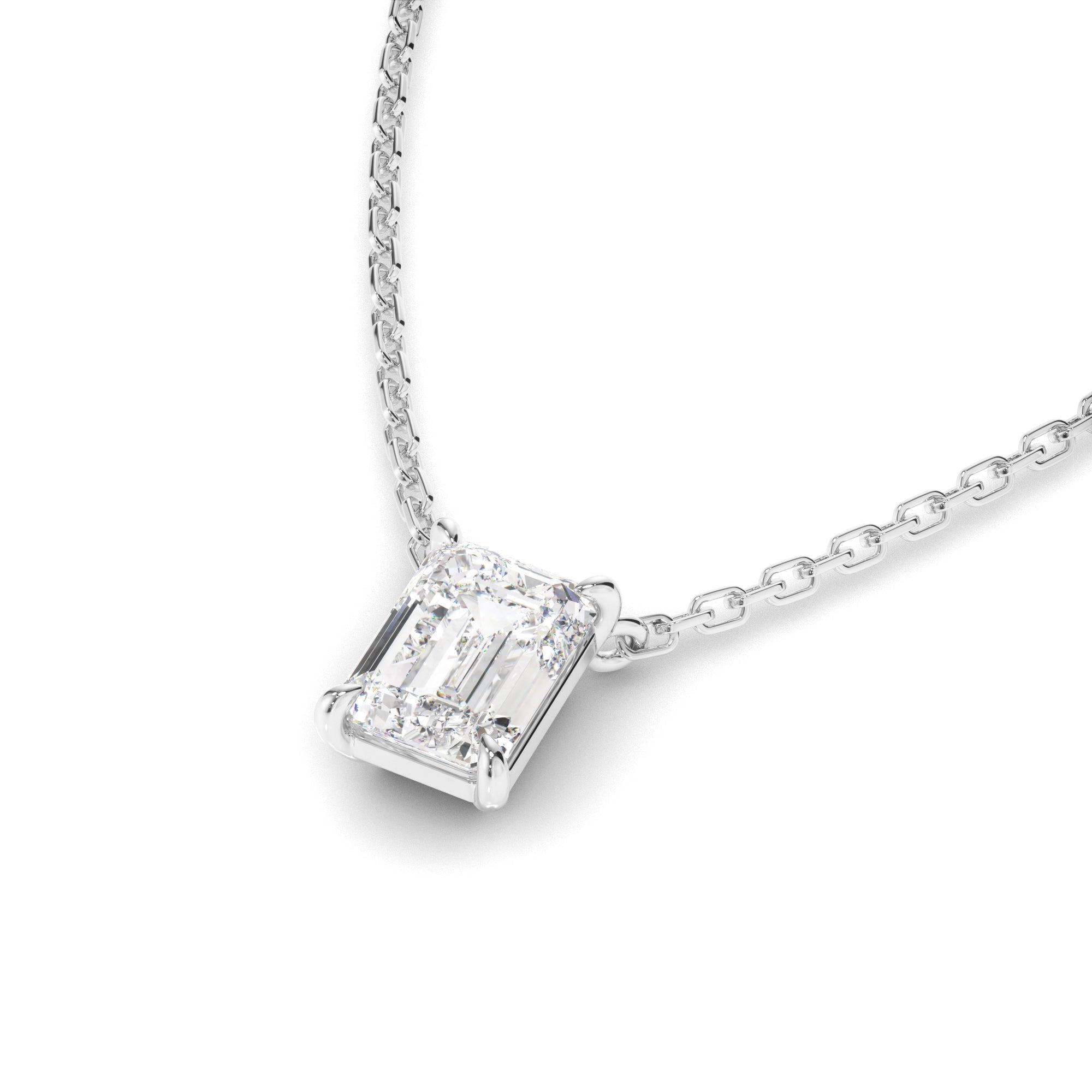 Emerald Cut Diamond Necklet