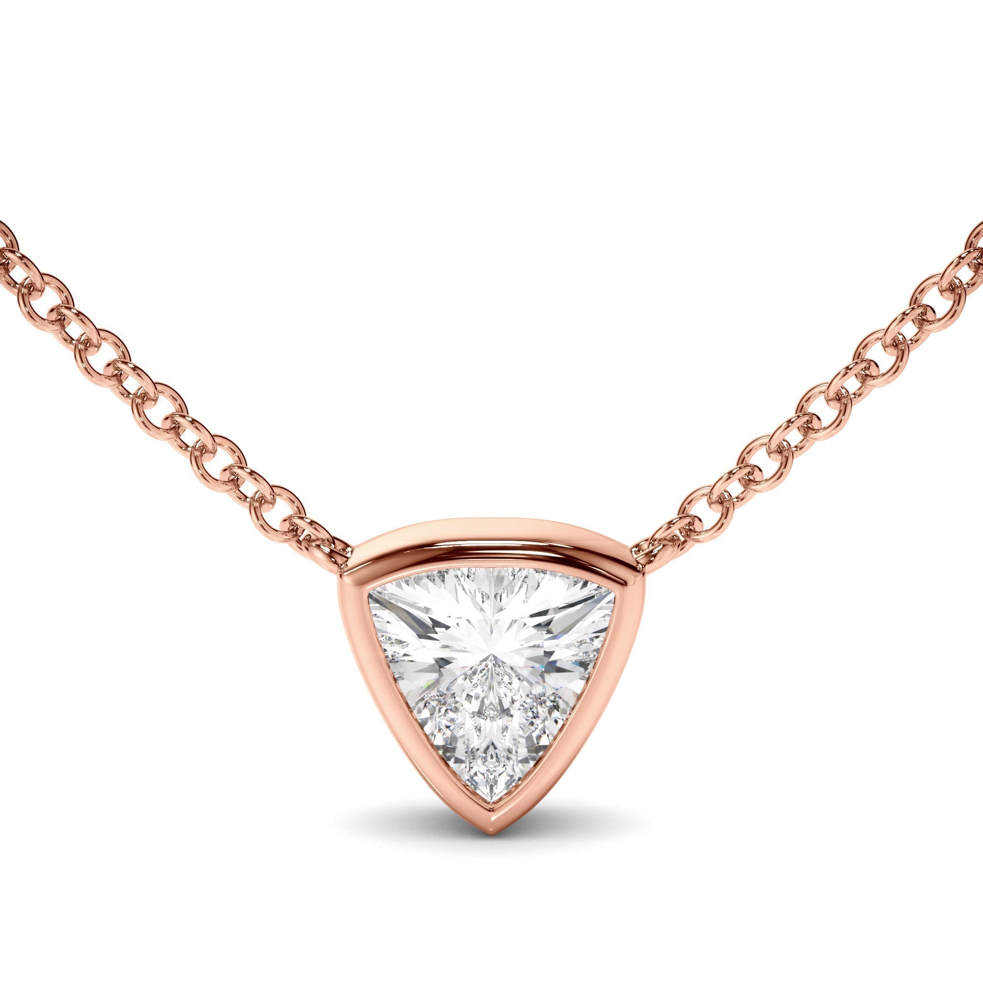 Trilliant Cut Diamond Bezel Set Necklet