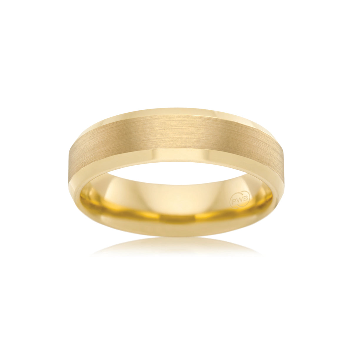 9ct Yellow Gold Bevelled Edge Wedding Ring