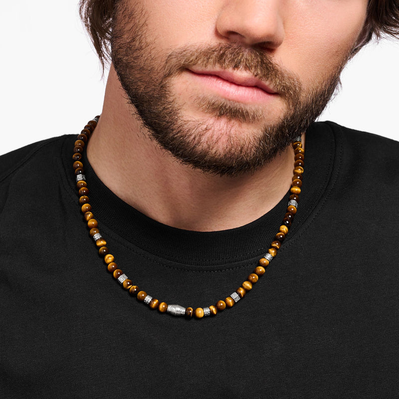 THOMAS SABO Rebel Tiger's Eye Bead Necklace