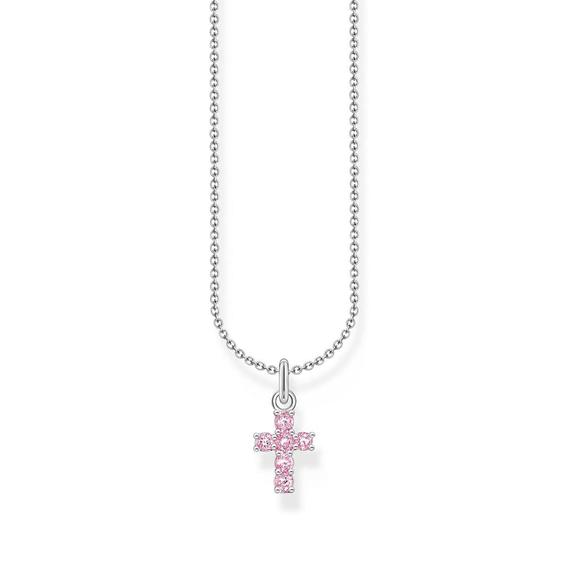 THOMAS SABO Necklace with cross pendant with pink zirconia