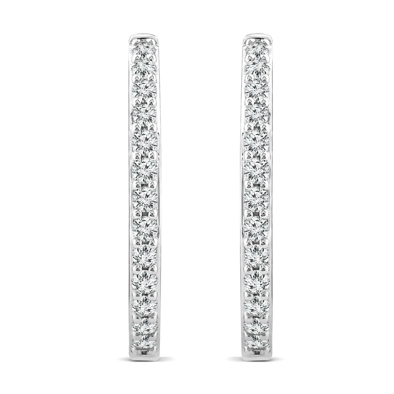 1.00ct Lab Grown Diamond Hoop Earrings in 18ct White Gold