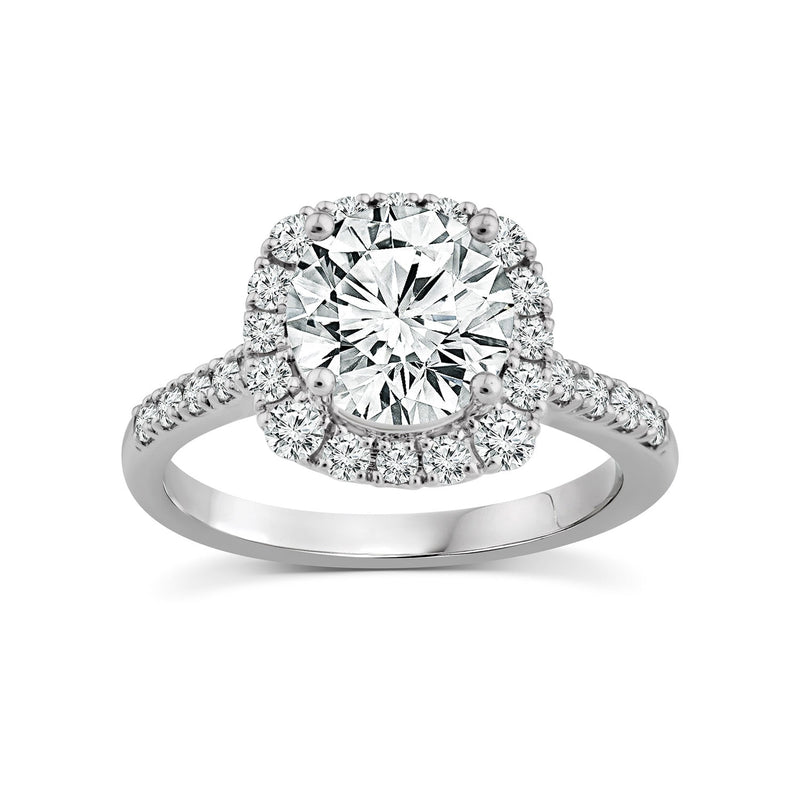 2.75ct Lab Grown Halo Diamond Ring in 18K White Gold