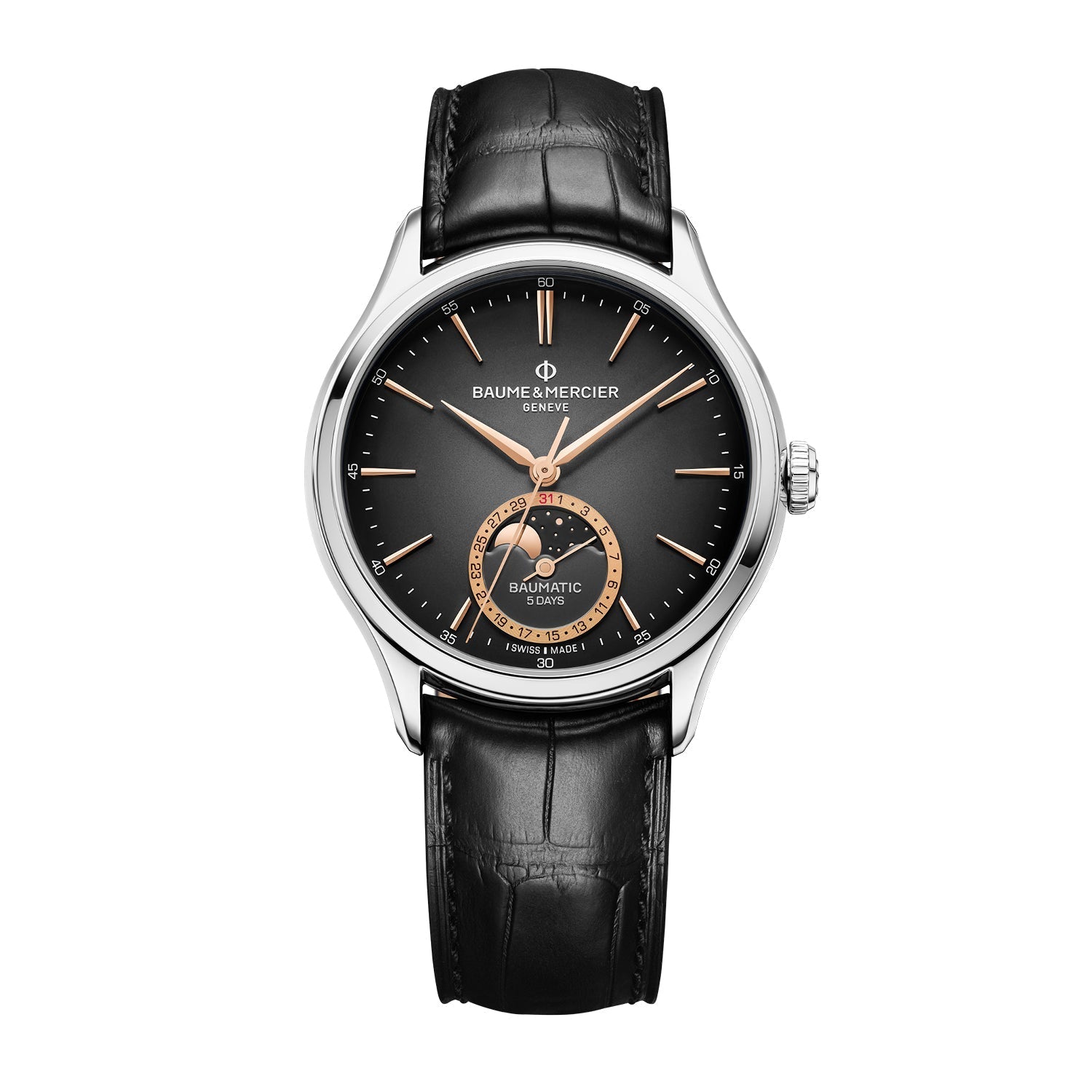 Baume & Mercier Clifton 10758 Automatic, Moon Phase, Date Men's Watch 39mm
