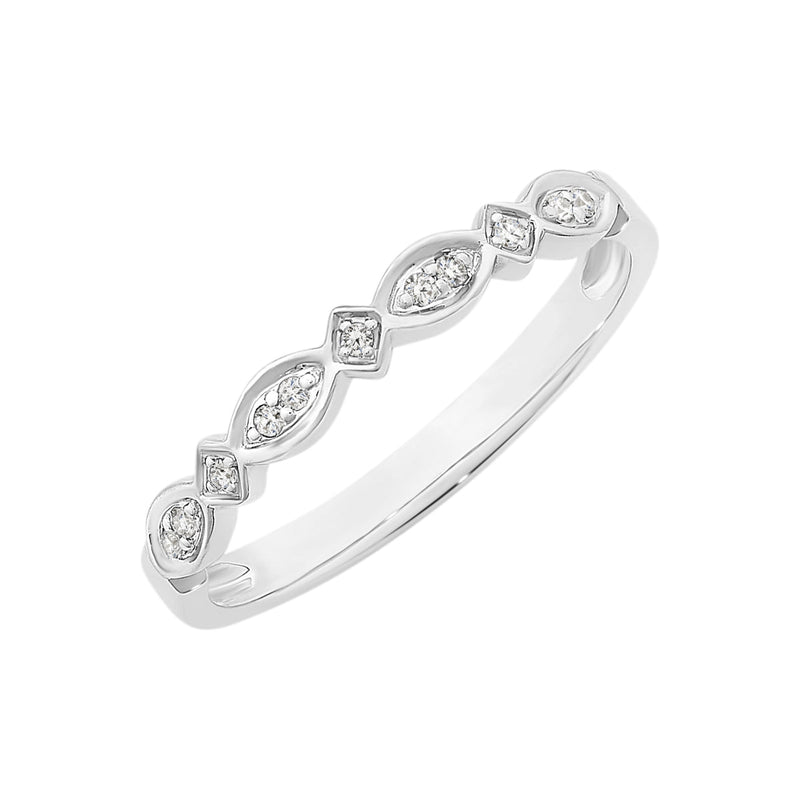 9ct White Gold Diamond Ring