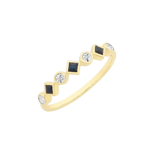 9ct Gold Sapphire & Diamond Ring