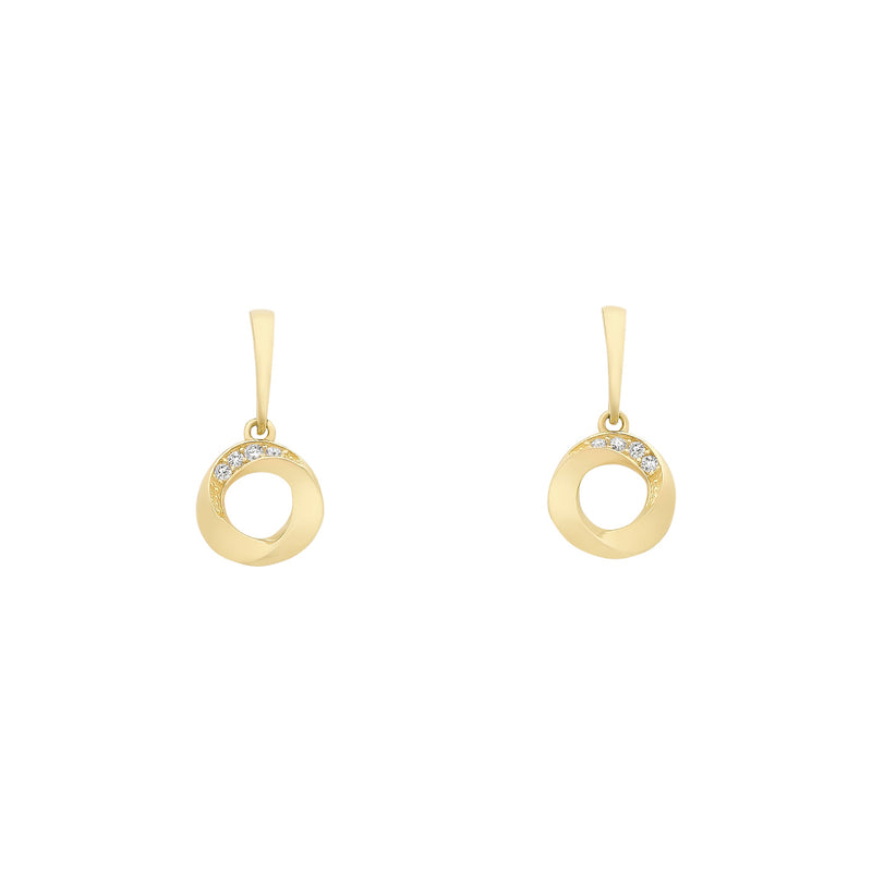 9ct Gold Cubic Zirconia Drop Stud Earrings