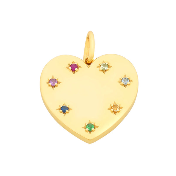 9ct Gold Multi Gemstone Pendant