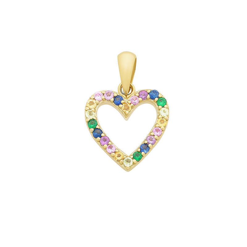 9ct Gold Multi Gemstone Pendant