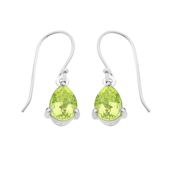 Sterling Silver Earrings Set With Peridot