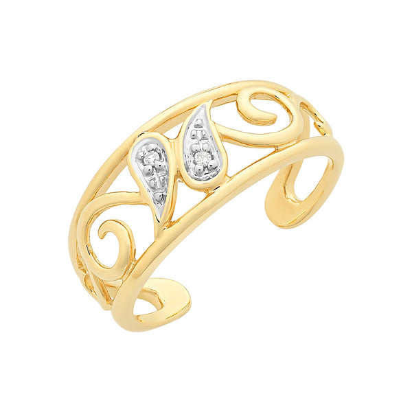 9ct Gold Diamond Set Toe Ring