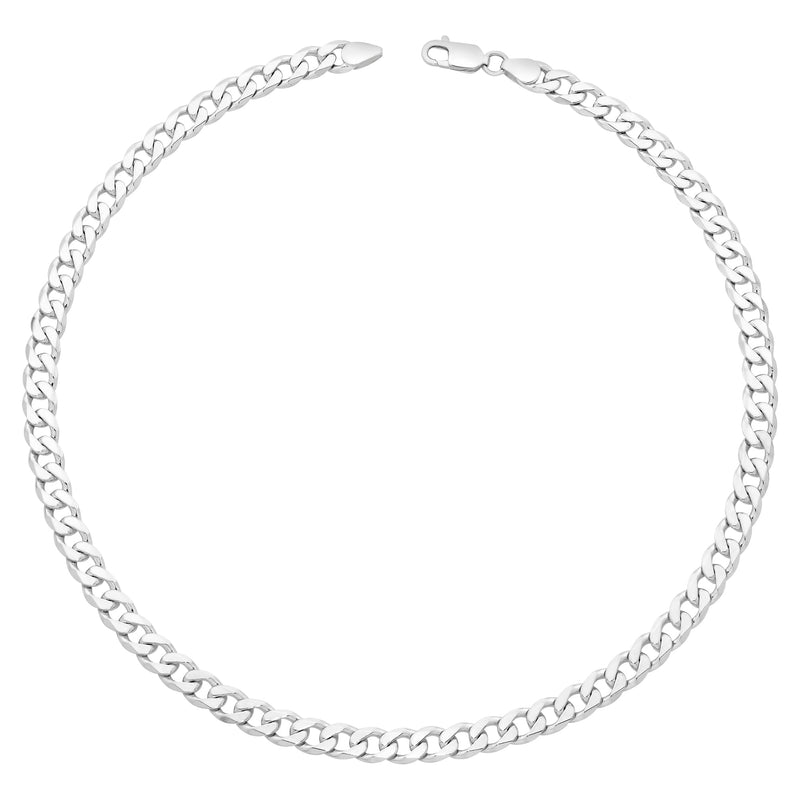 Sterling Silver Curb Chain In 55cm