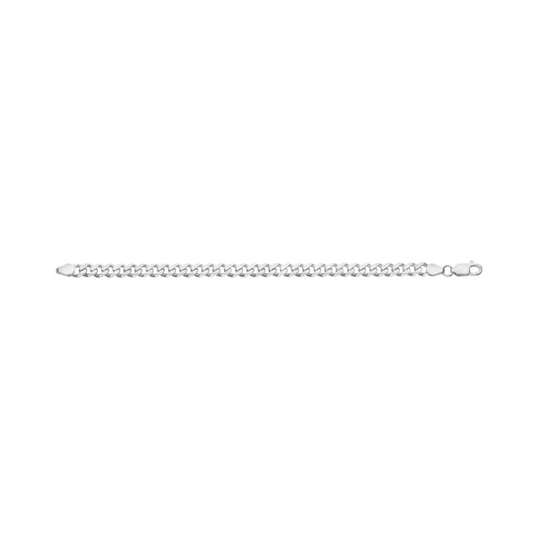 Sterling Silver Curb Bracelet In 21cm