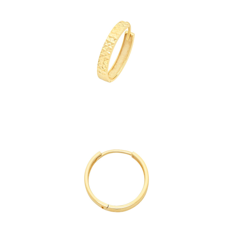 9ct Gold Diamond Cut Huggies