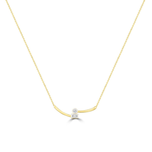 Diamond Necklace with 0.05ct Diamonds in 9ct Yellow Gold