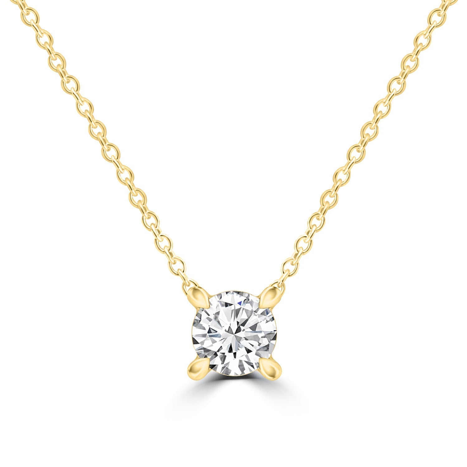 Diamond Round Necklace with 0.25ct Diamonds in 9ct Yellow Gold