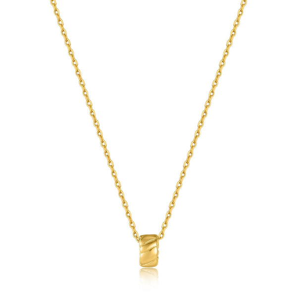 Ania Haie Gold Smooth Twist Pendant Necklace