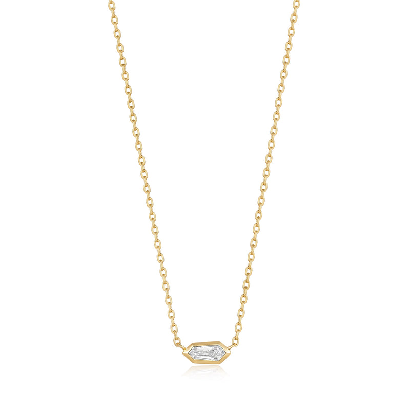 Ania Haie Gold Sparkle Emblem Chain Necklace