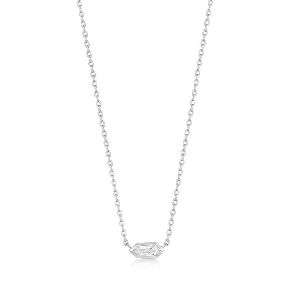 Ania Haie Silver Sparkle Emblem Chain Necklace