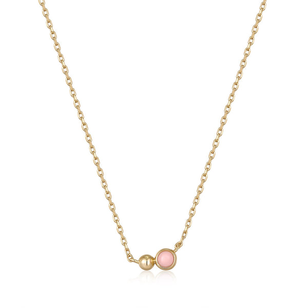 Ania Haie Gold Orb Rose Quartz Pendant Necklace