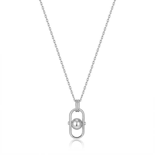 Ania Haie Silver Orb Link Drop Pendant Necklace