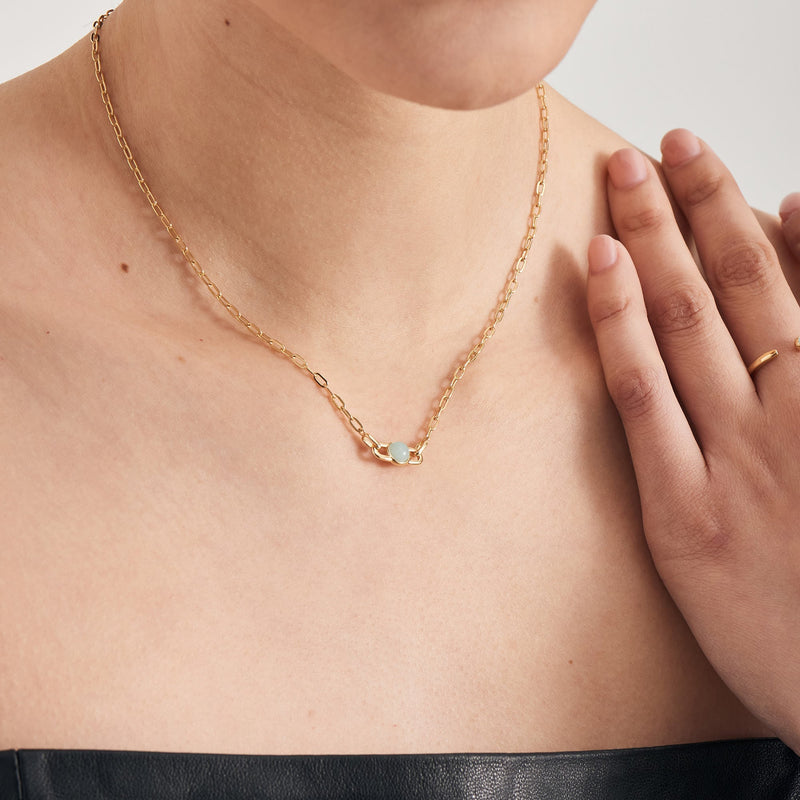 Ania Haie Gold Orb Amazonite Link Necklace