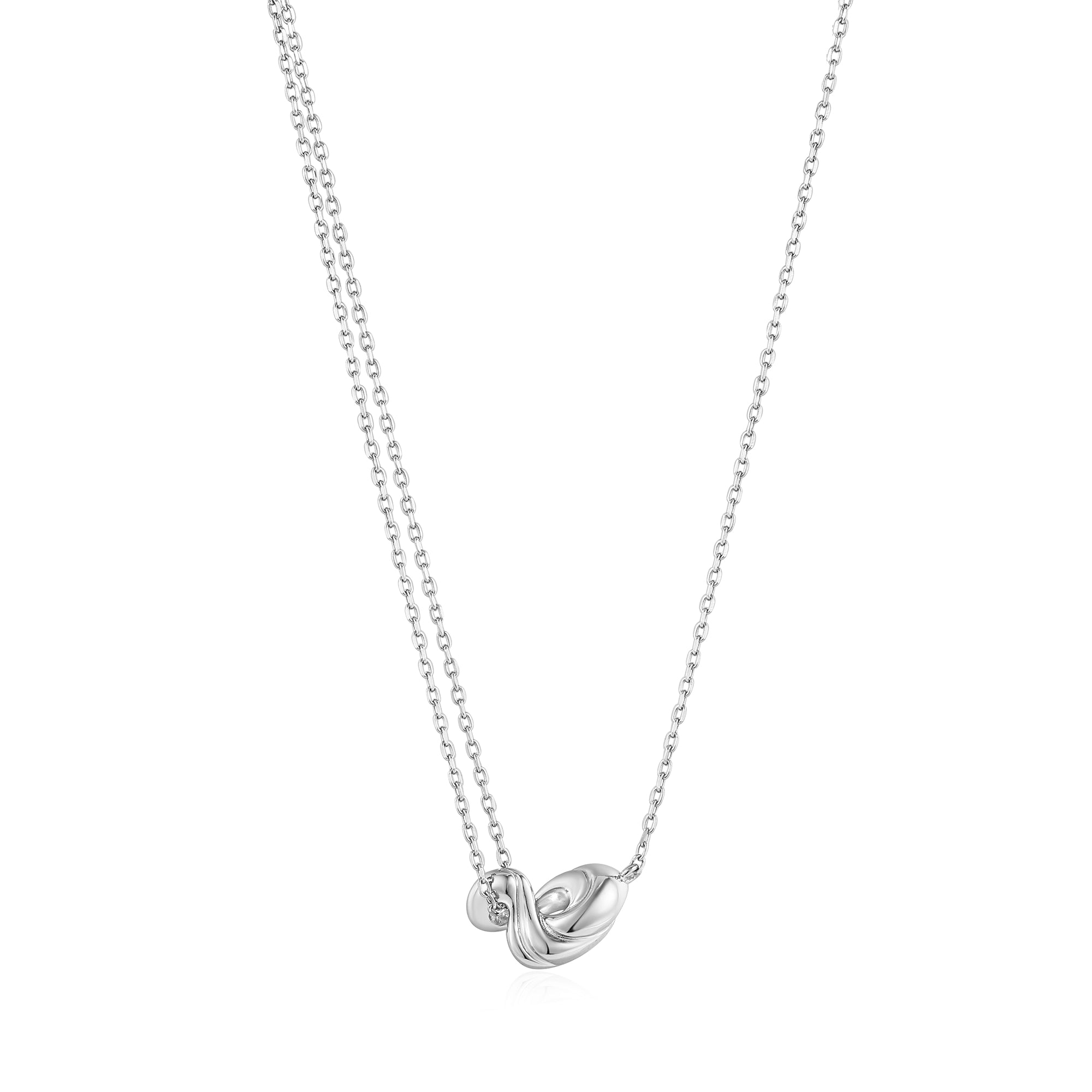 Ania Haie Silver Twisted Wave Mini Pendant Necklace
