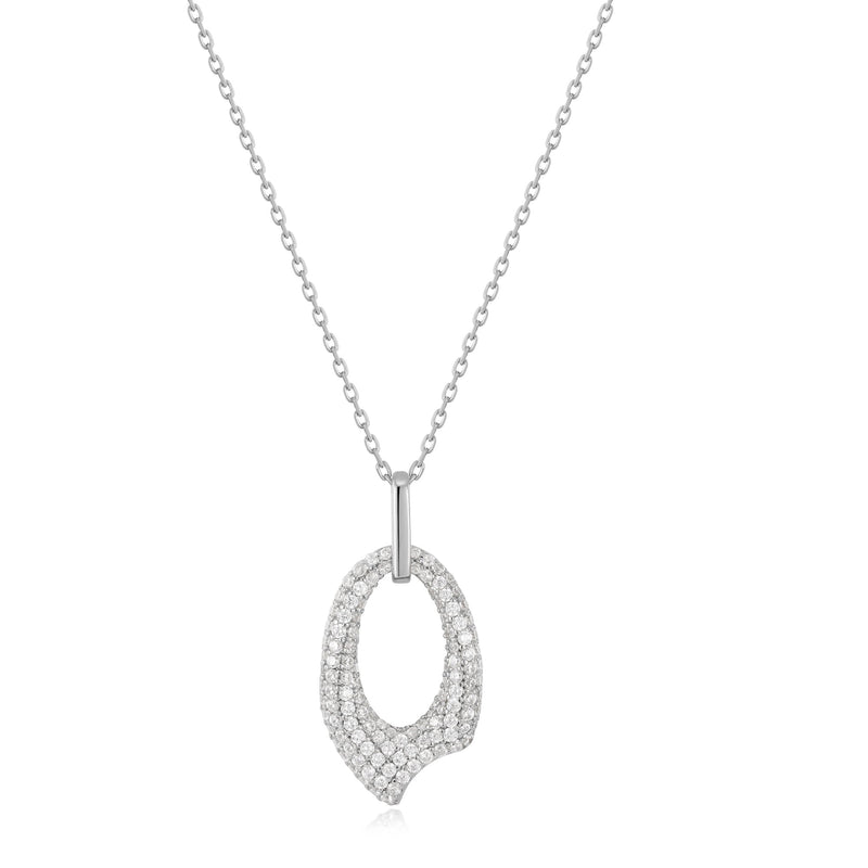 Ania Haie Silver Pave Arrow Pendant Necklace